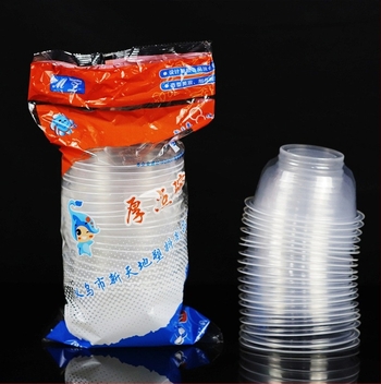 Egyszer használatos PP műanyag tál, 360 ml, átlátszó, megerősített falú, otthoni használatra és elvitelre – leves/rizs tál