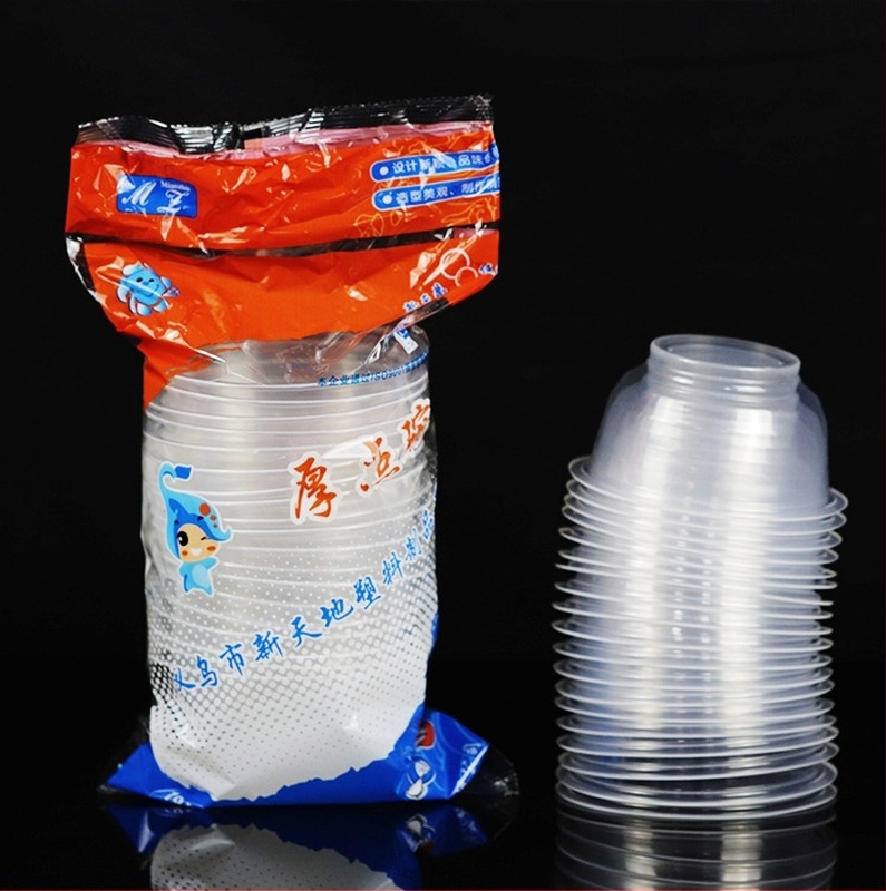 Egyszer használatos PP műanyag tál, 360 ml, átlátszó, megerősített falú, otthoni használatra és elvitelre – leves/rizs tál