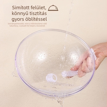 Mikrohullámú sütő melegítő fedél, olajálló és fröccsenésálló, műanyag anyag, modern egyszerű stílus, magas hőmérséklet-ellenállás