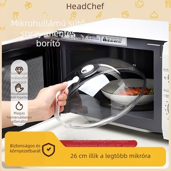Mikrohullámú sütő fröccsenés elleni fedő, műanyagból, modern egyszerű dizájn, 200 g, hőálló