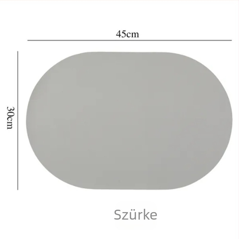 Bőr étkező alátét hőszigeteléssel, víz- és olajálló, magas hőmérsékletnek ellenálló, szabálytalan alakú.