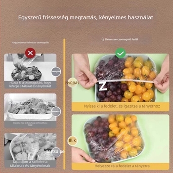 Fóliafedél – 2 db, Polietilén (PE), hőálló -60°C-tól 140°C-ig, háztartási használatra, 1 év élettartam