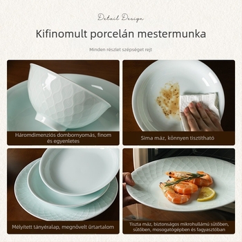 Songfa porcelán underglaze celadon alatti mázú tálak és tányérok készlet otthoni használatra, 2025 új modell, ideális új otthonhoz