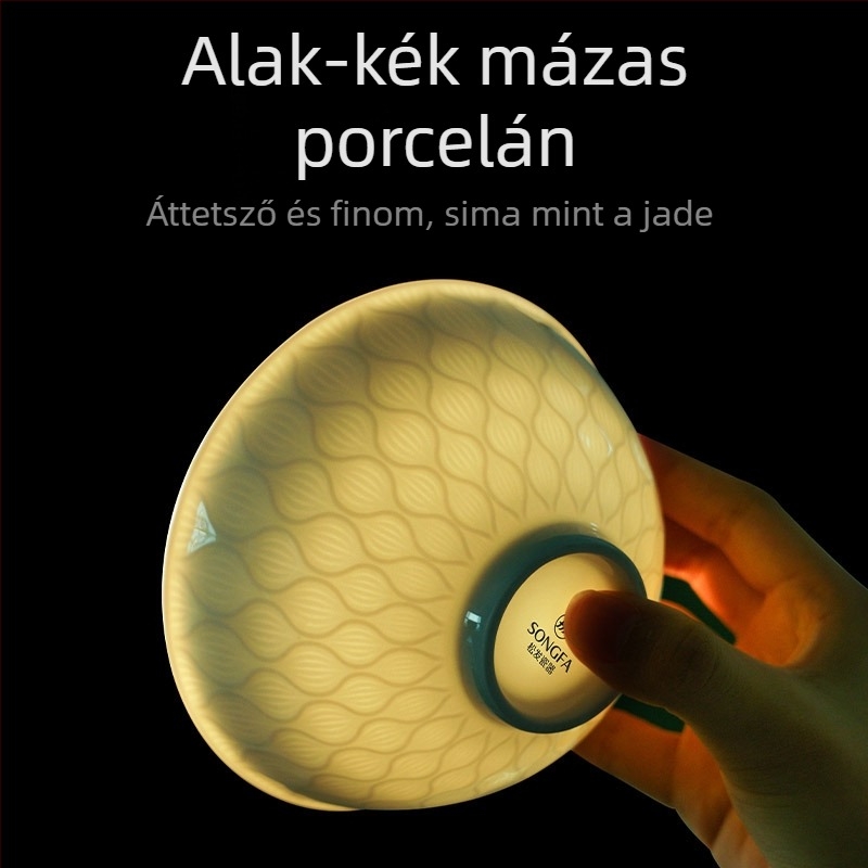 Songfa porcelán underglaze celadon alatti mázú tálak és tányérok készlet otthoni használatra, 2025 új modell, ideális új otthonhoz