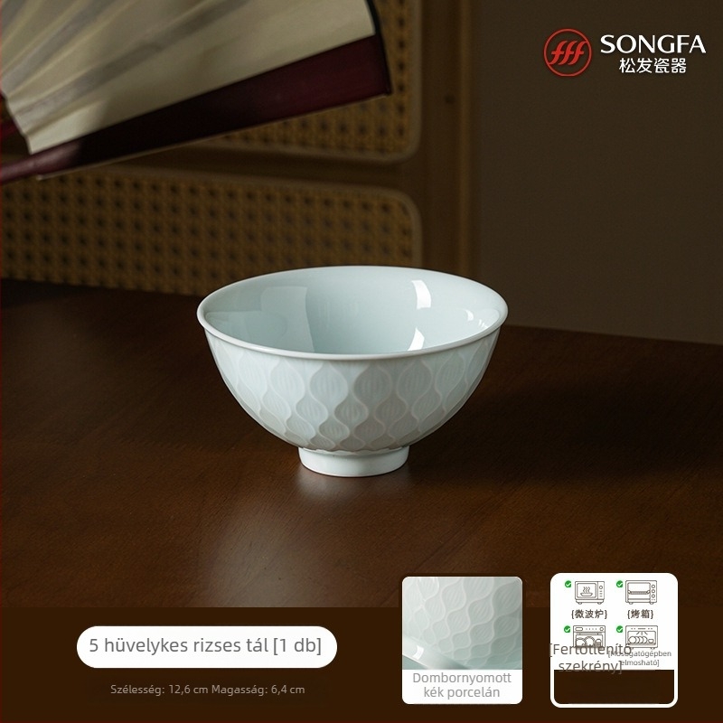 Songfa porcelán underglaze celadon alatti mázú tálak és tányérok készlet otthoni használatra, 2025 új modell, ideális új otthonhoz