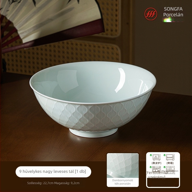 Songfa porcelán underglaze celadon alatti mázú tálak és tányérok készlet otthoni használatra, 2025 új modell, ideális új otthonhoz