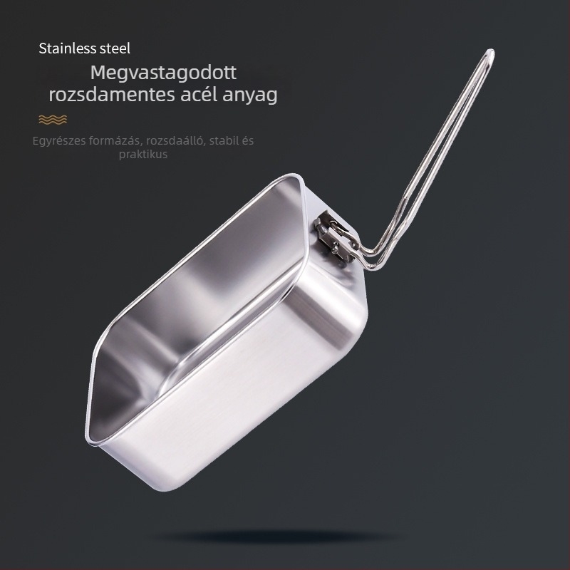 Nemesacél ebédes doboz bambusz fedéllel, négyszögletes, 501–800 ml, frissen tartja az ételeket