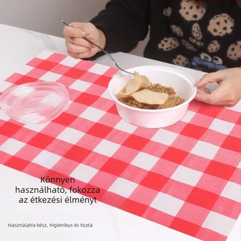 Egyszer használatos téglalap alakú asztalterítő, vastagított, vízálló és olajálló.