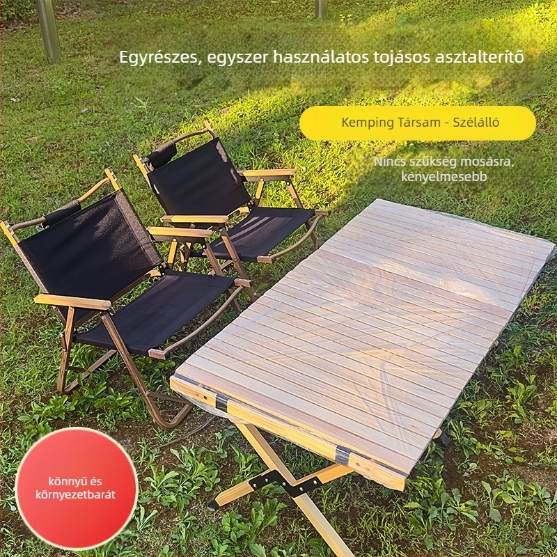 Egyszer használatos asztalterítő, kör alakú, műanyag (PE/polietilén), modern minimalist stílus