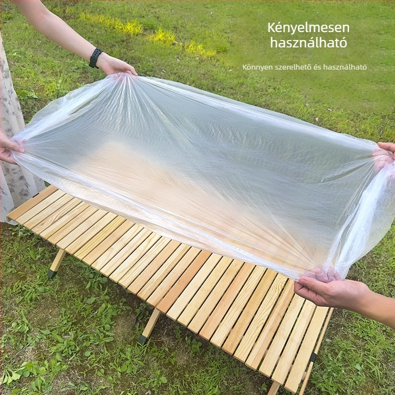 Egyszer használatos asztalterítő, kör alakú, műanyag (PE/polietilén), modern minimalist stílus