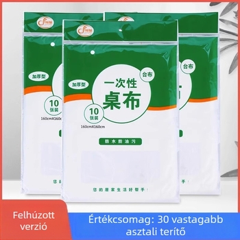 Egyszer használatos négyzet alakú asztalterítő, műanyag, átlátszó, vastagodott, kereskedelmi/otthoni/hotel/éttermi használatra