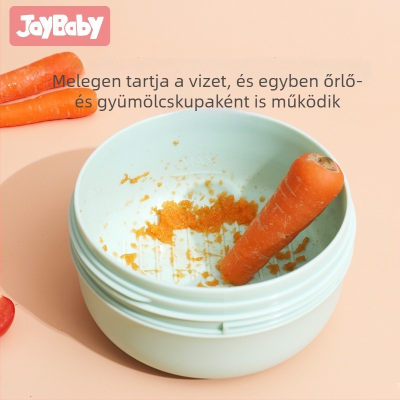 316 rozsdamentes acélból készült baba tál szívó talppal, levehető, hőszigetelt és ütésálló – tartalmaz kanalat és villát, 6 hónaposnál idősebb babáknak