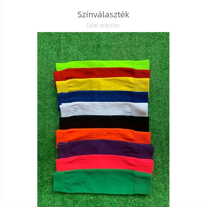 Futball kompressziós zokni félvádliig érő védőhatással a vádli és a térd számára edzéshez, gyerekeknek és felnőtteknek