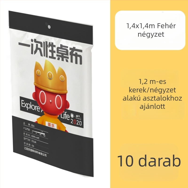 10 darabos vastag egyszer használatos műanyag asztalterítő, téglalap alakú, esküvőhöz, piknikhez és otthoni használatra