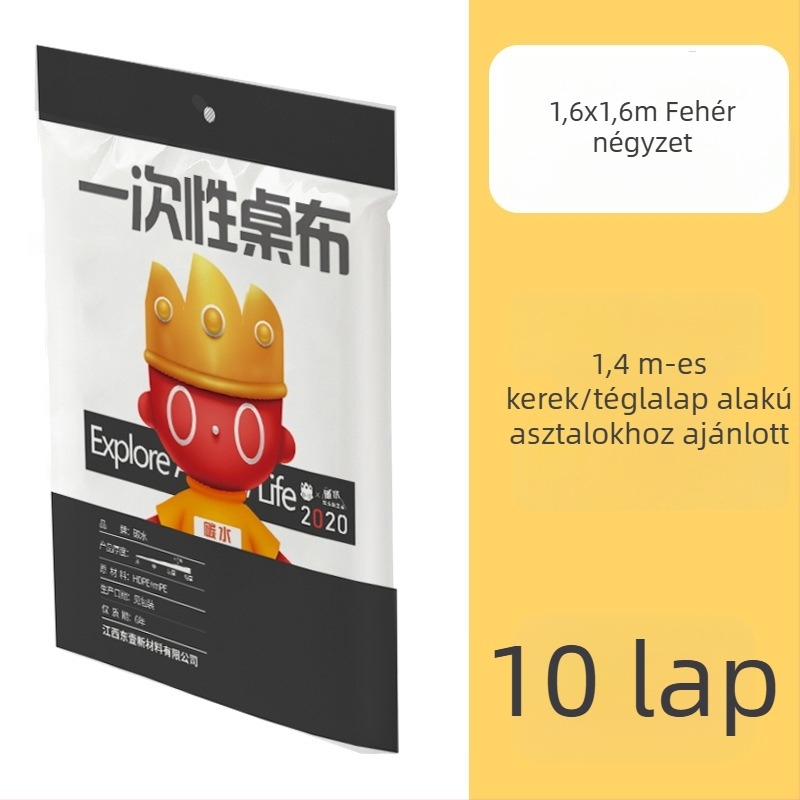 10 darabos vastag egyszer használatos műanyag asztalterítő, téglalap alakú, esküvőhöz, piknikhez és otthoni használatra