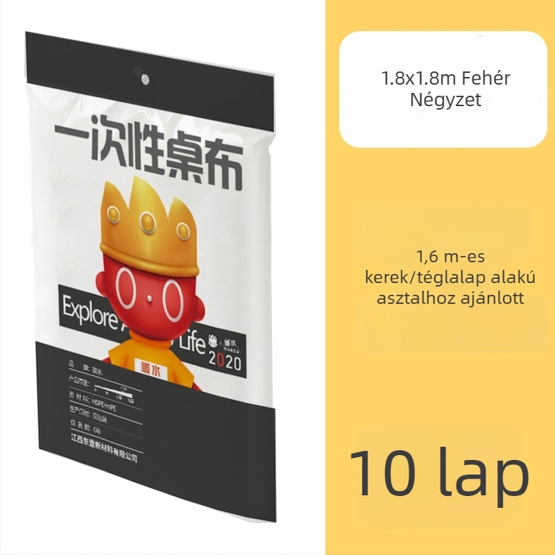 10 darabos vastag egyszer használatos műanyag asztalterítő, téglalap alakú, esküvőhöz, piknikhez és otthoni használatra