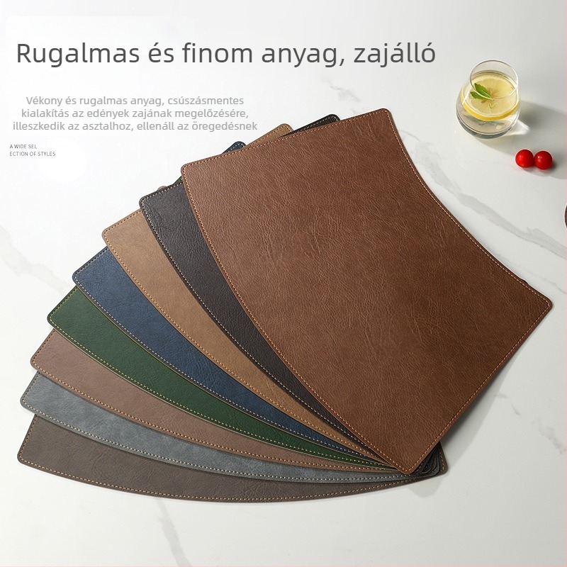 Bőr tányéralátét, egyszínű dizájn, könnyed luxus stílus