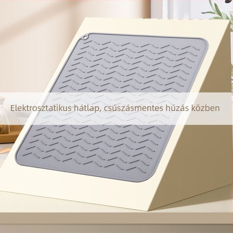 Szilikon poháralátét leeresztő funkcióval, négyzet alakú, hőálló, csúszásmentes, foltálló