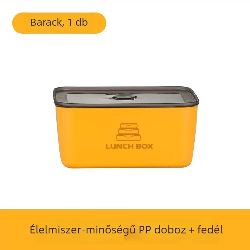 Rozsdamentes acélból készült élelmiszer-tároló doboz, téglalap alakú, 301–500 ml, mikróhullámú sütőbe tehető, egyrétegű