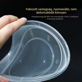 Körkörös egyszer használatos műanyag tál, átlátszó (Kategória: egyszer használatos tál; Anyag: műanyag; Szavatosság: 1 év; Feldolgozás és testreszabás: Nincs)