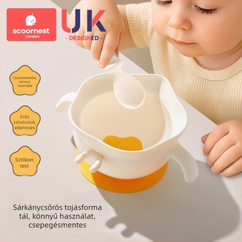 Scoornest/Kechao szilikon baba tál, 3 hónapos kortól, aranyos, egyszerű stílus