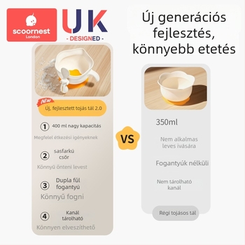 Scoornest/Kechao szilikon baba tál, 3 hónapos kortól, aranyos, egyszerű stílus