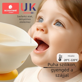 Scoornest/Kechao szilikon baba tál, 3 hónapos kortól, aranyos, egyszerű stílus
