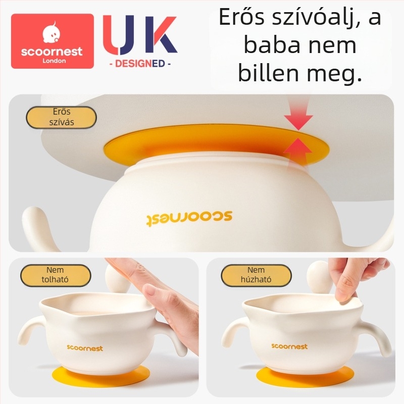 Scoornest/Kechao szilikon baba tál, 3 hónapos kortól, aranyos, egyszerű stílus