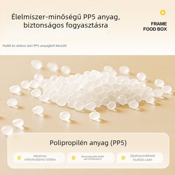 Temeiju egyszer használatos öt rekeszes ételdoboz – PP anyag, mikrohullámú sütőben használható, TMJ-054, 150 készlet dobozonként