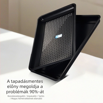 Rozsdamentes acél négyszögletes teás tálca, téglalap alakú, tapadásmentes, nem mágneses, kereskedelmi használatra, 304 élelmiszer-minőségű, nagy kapacitású