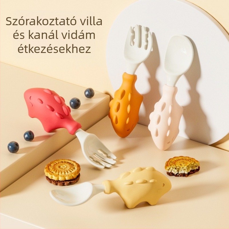Baba etető villa és kanál készlet, 2 darab, PP anyag, 3 hónapos kortól