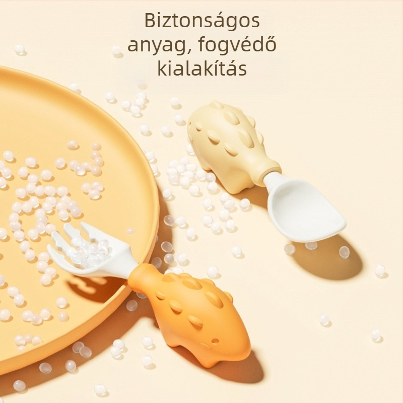 Baba etető villa és kanál készlet, 2 darab, PP anyag, 3 hónapos kortól