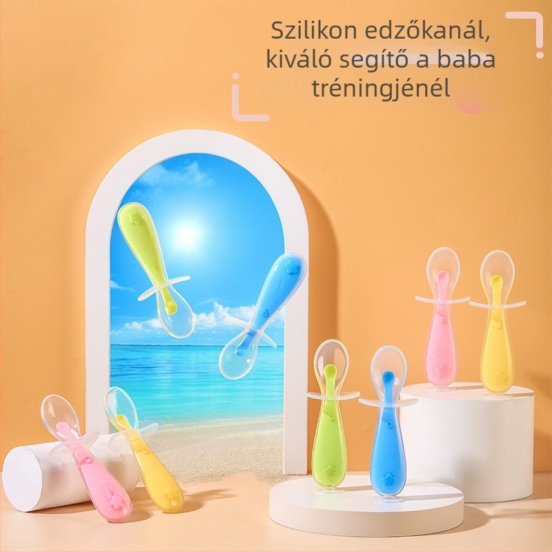 Warburg Szilikon bébi etetőkanál – edzőkanál, szilikon anyag, 6 hónapos kortól, 1 csomag