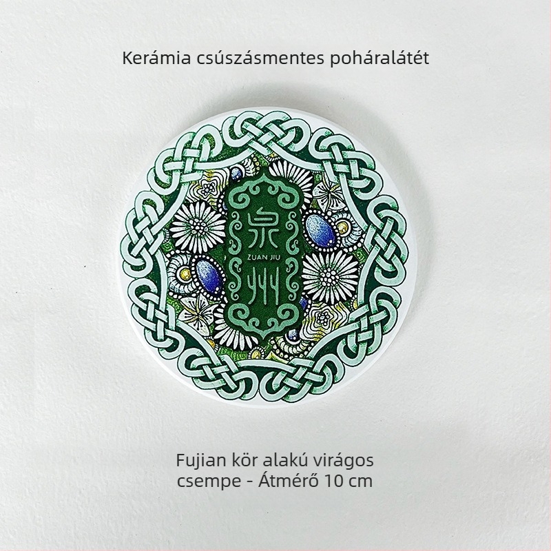 Exhibition Cat kerámia teáscsésze alátét, csúszásmentes, nedvszívó és hőszigetelő, egyszínű dizájn, kerek vagy négyszögletes forma, kínai stílus.