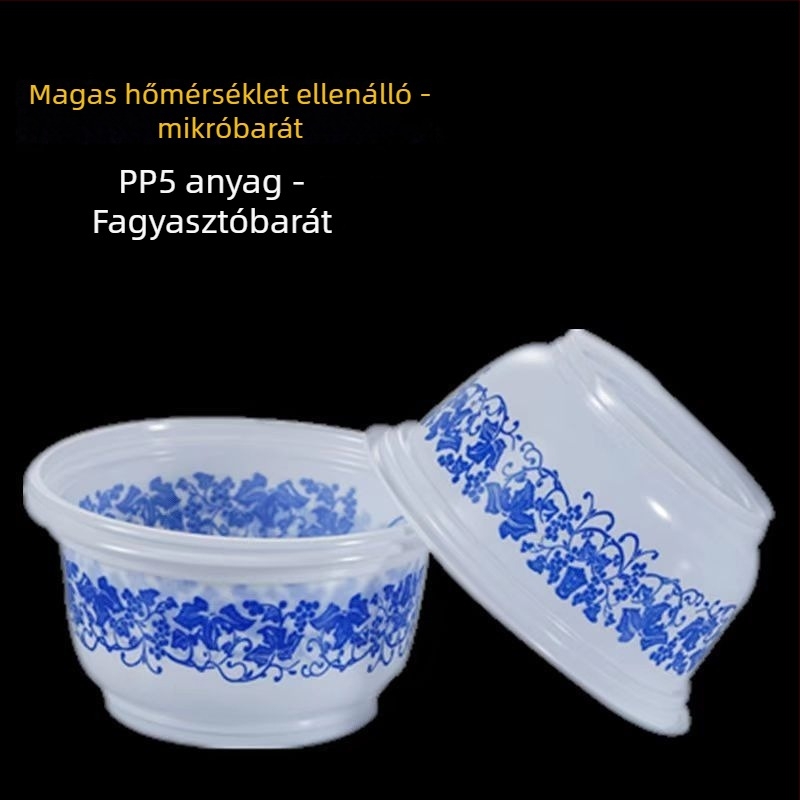 Egyszer használatos műanyag tál, vastagított, kerek, otthoni étkezéshez és szabadtéri grillezéshez