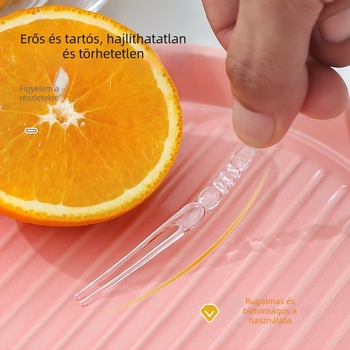 Egyszer használatos műanyag gyümölcsvilla – ehető minőségű, modern letisztult dizájn – gyümölcsökhöz és édességekhez