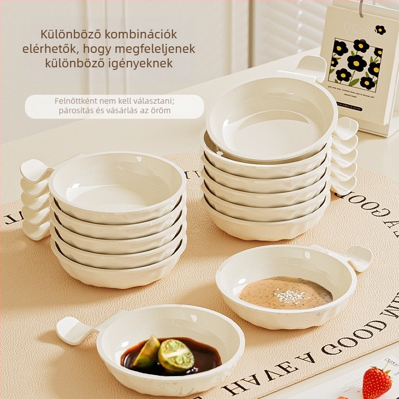 Műanyag kerek mártó tál, mikrohullámú sütőben használható, egyszínű mintázat, modern minimalista stílus, logónyomtatási lehetőség