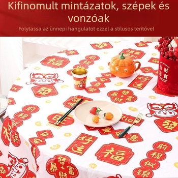 Egyszer használatos bankettasztalterítő - polietilén műanyag, olaj- és foltálló.