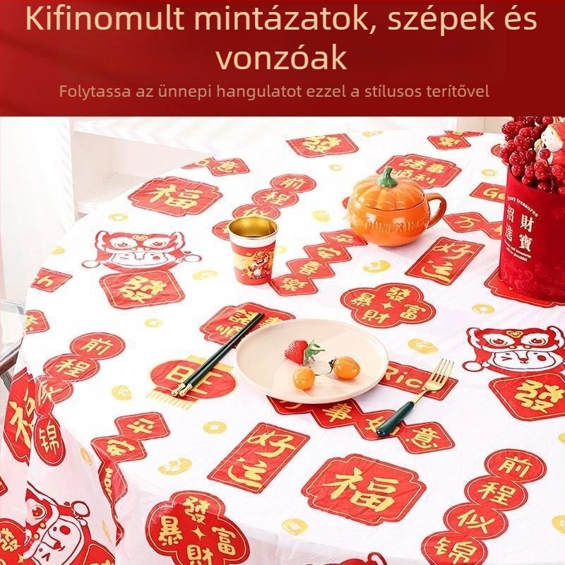 Egyszer használatos bankettasztalterítő - polietilén műanyag, olaj- és foltálló.