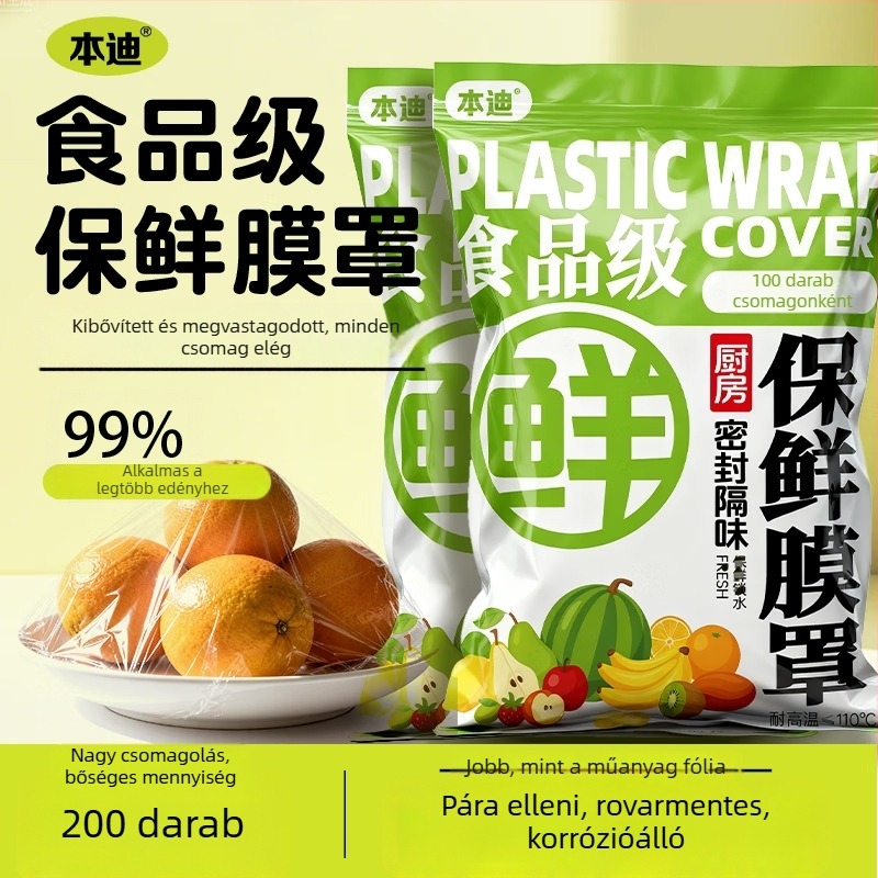 Egyszer használatos élelmiszer-minőségű műanyag fóliás fedők – háztartási használatra, 1 db, 3 év eltarthatóság