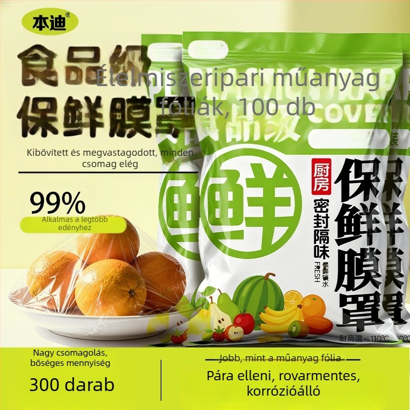 Egyszer használatos élelmiszer-minőségű műanyag fóliás fedők – háztartási használatra, 1 db, 3 év eltarthatóság