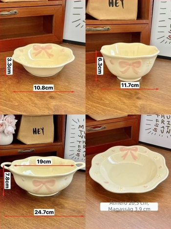 Egyszemélyes étkészlet, vintage francia stílus, domborított masni motívummal, csont porcelán