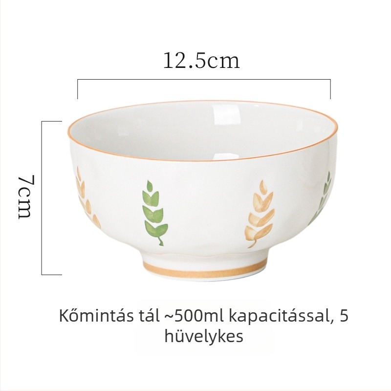 Kerámiás étkészlet (tányérok és tálak) – kínai stílus, egyszerű dizájn, szerencse motívum, univerzális tányérok