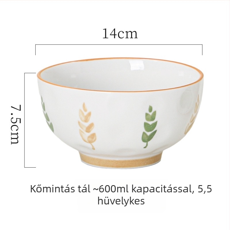 Kerámiás étkészlet (tányérok és tálak) – kínai stílus, egyszerű dizájn, szerencse motívum, univerzális tányérok