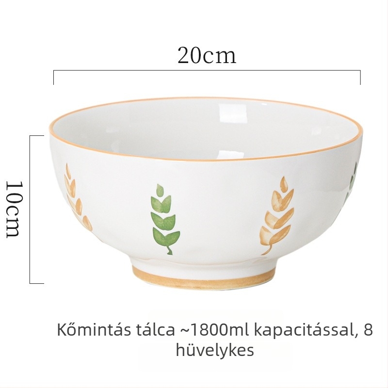 Kerámiás étkészlet (tányérok és tálak) – kínai stílus, egyszerű dizájn, szerencse motívum, univerzális tányérok