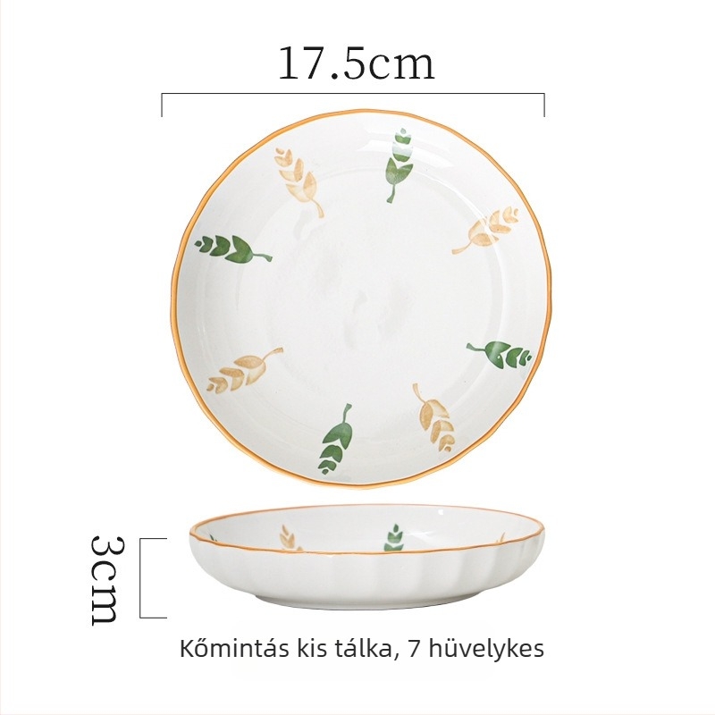 Kerámiás étkészlet (tányérok és tálak) – kínai stílus, egyszerű dizájn, szerencse motívum, univerzális tányérok