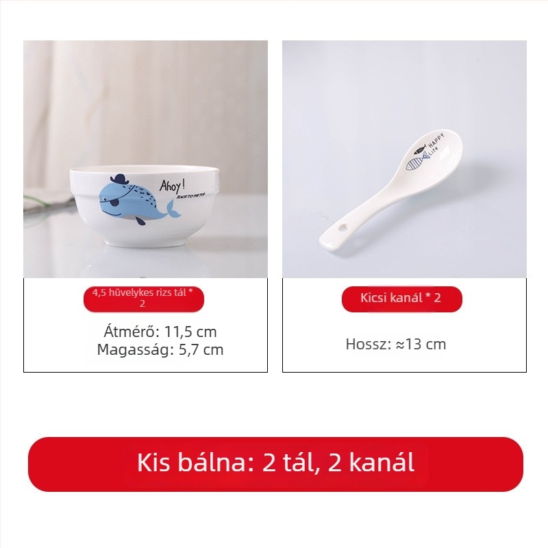 Porcelán étkészlet – tálak, tányérok és evőpálcikák, egyszerű kialakítás, új kínai stílus