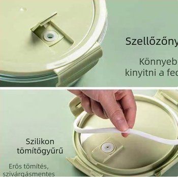 Langjie Mikrohullámú sütőbiztos kerek üveges ebédes doboz fedél, 800–1000 ml, magas boroszilikát üveg, logóval testreszabható