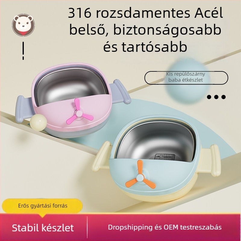 Jiayibaby Rajzfilm-stílusú bébi étkezőtál – PP anyagú, 6 hónapos kortól, 48 db dobozban