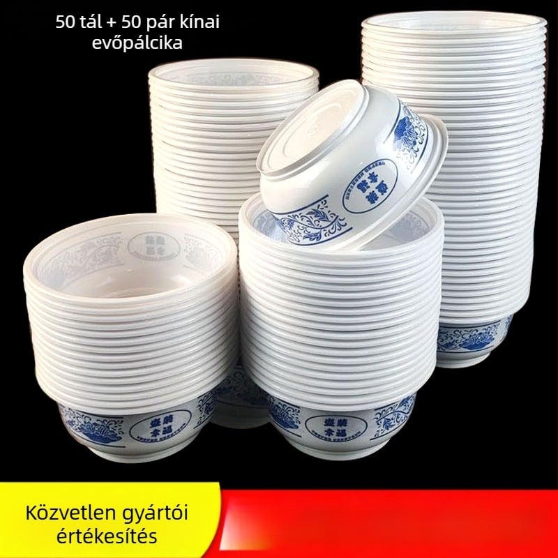 Egyszer használatos műanyag tál, vastított, élelmiszer-minőségű, 300 ml, kerek